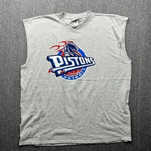 Vintage NBA Detroit Pistons Muscle Tank Mens 3XL Gray Ben Wallace 3  Sleeveless